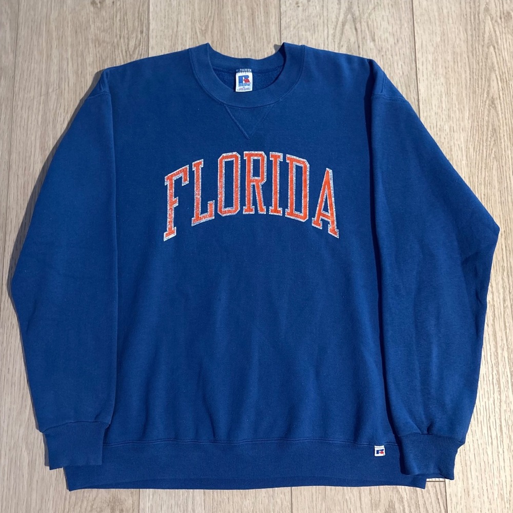 Vintage Russell Athletic Florida Gators  XL Blue Made in USA 90s Crewneck